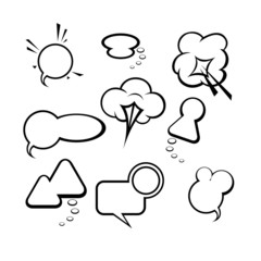 A collection of comic style speech bubbles