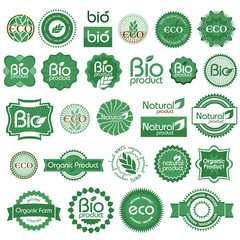 Eco - bio - natural labels. Set 1.
