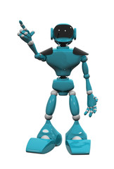 blue plastic robot on white background