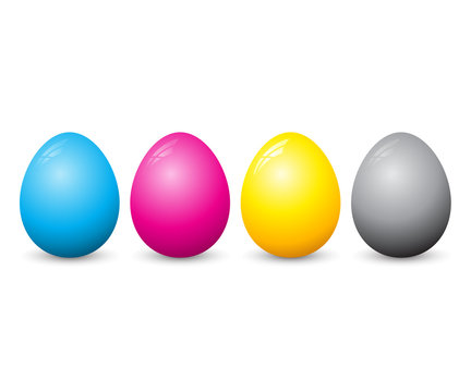 CMYK collection of color easter eggs
