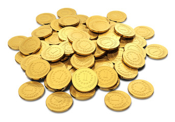 Heap of golden coins