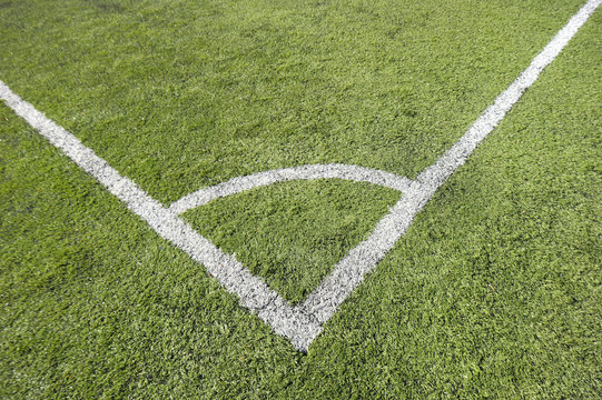 corner of a synthetic football field, detail