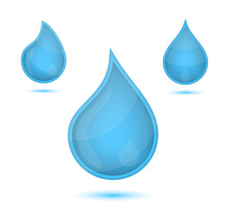Blue liquid drops icon emblem