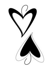 difference  heart isolated on white background