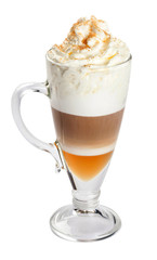 Latte, coffee isolated on white