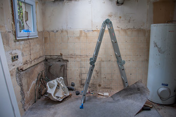 chantier démolition cuisine construction