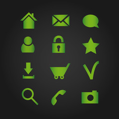 Basic web icons, green series