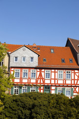 Fototapeta na wymiar beautiful half-timbered houses in Frankfurt Hoechst
