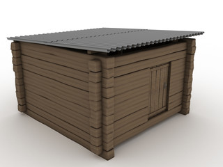 Wooden house on a white background №5