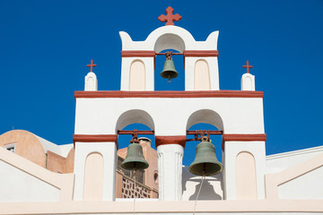 Small belltower of a church in Oia
