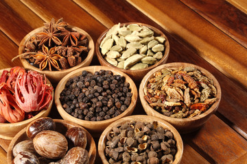 Variety of raw Authentic Indian Spices