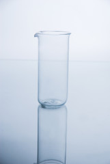 Laboratory glassware over white