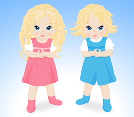 little children boy and girl