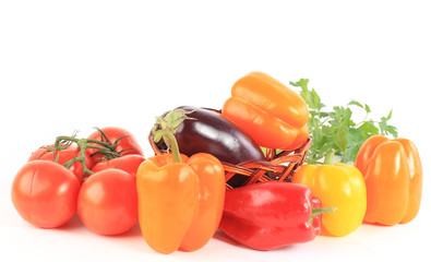 fresh vegetables on the white background