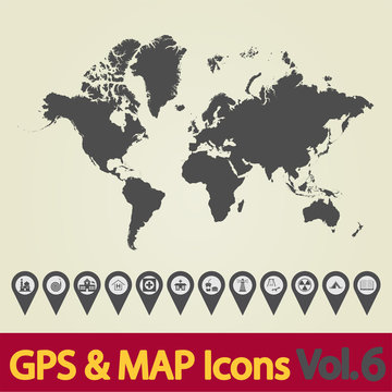 World map icons 6