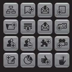 Internet web icons set, square shape