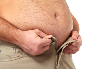 Fototapeta premium Fat man with a big belly.