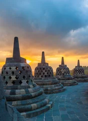 Foto op Plexiglas Indonesië Borobudur temple at sunrise, Java, Indonesia