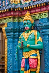 Zelfklevend Fotobehang Hanuman statue at Sri Krishnan temple, Singapore © javarman