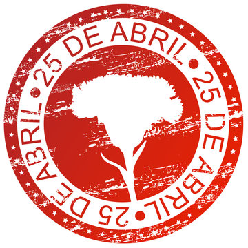 Carimbo - 25 de abril, dia da liberdade, revolu&ccedil;&atilde;o dos cravos