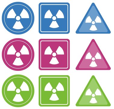 Symbole nucléaire dans un panneau