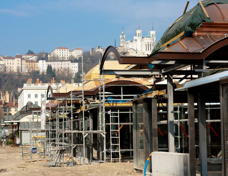 restauration des kiosques de la place Bellecour, Lyon
