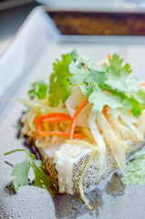 steamed white fish