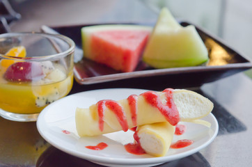 dessert on table