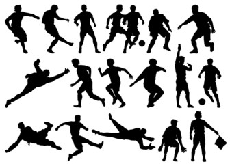 Silhouette of soccer players