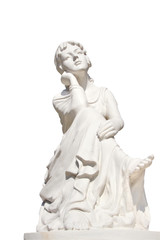 Fototapeta premium statue of young female isolated over white
