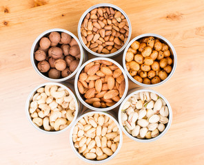 Assorted nuts in Iron pot