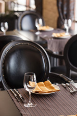 Tables set for meal