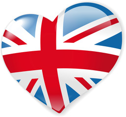 Heart with british flag vector