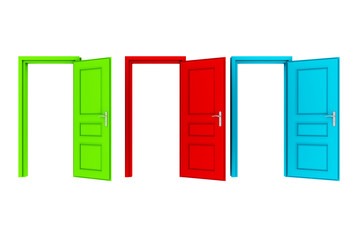 three open doors