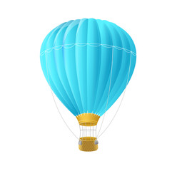 Vector blue air ballon isolated on white