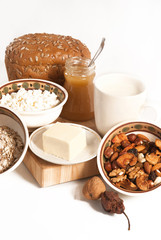 healthy  meal with bread , cereals