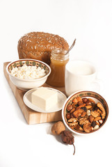 healthy  meal with bread , cereals