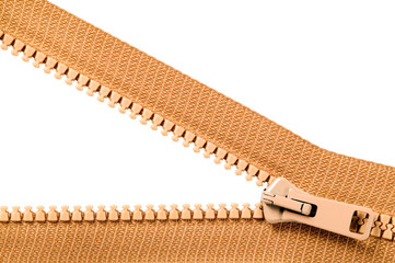 Brown zip with metal teeth © Arūnas Gabalis