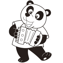 Cartoon Panda Playing an Accordion