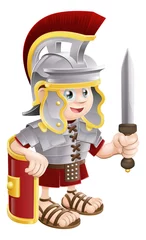 Foto op Plexiglas Ridders Romeinse soldaat met zwaard