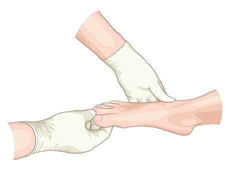 Examination of the foot.
