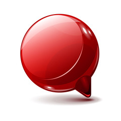 Red Shiny Glass Speech Bubble