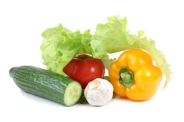Vegetables on white