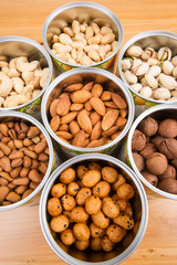 Assorted nuts in Iron pot