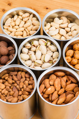 Assorted nuts in Iron pot