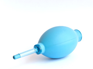 The blue rubber air blower