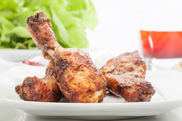 Chicken drumsticks. Selective focus