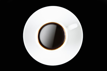 Coffee cup on black