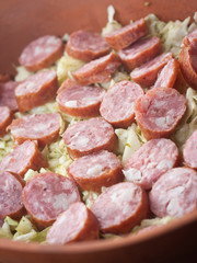 Cabbage with sausages