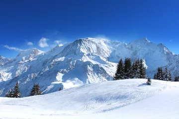 Fotobehang Mont Blanc Frankrijk - Mont-Blanc (gezien vanaf Prarion)